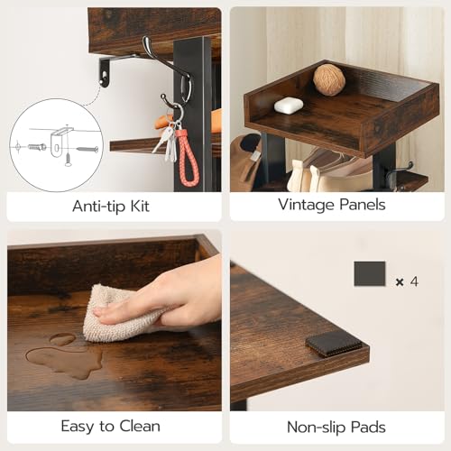 7-Tier Wooden Shoe Rack for Front Door Entryway
