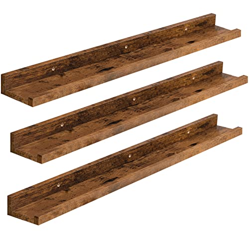 Rustic Brown Floating Shelves Set of 3 for Decor